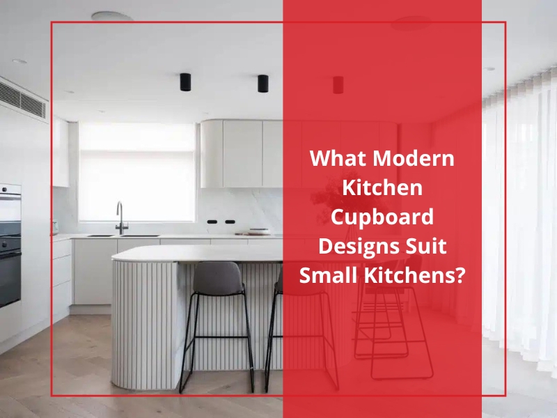 Clean and contemporary small kitchen layout with modern kitchen cupboard designs featuring neutral colours and minimalist decor.